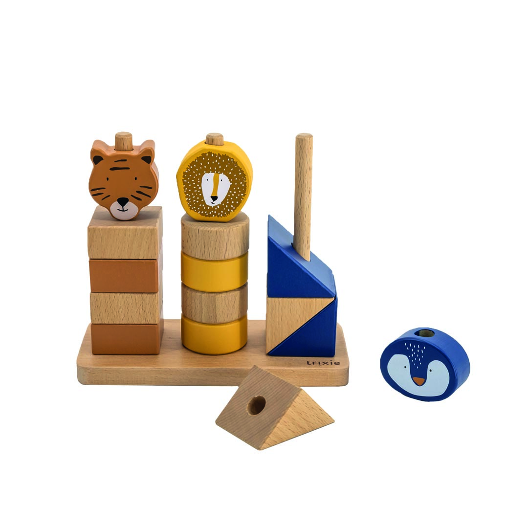 Wooden animal blocks stacker